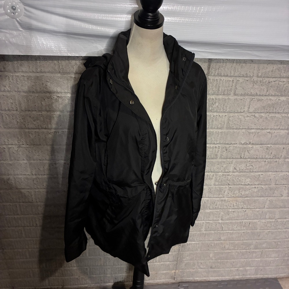 A New Day Black Water Resistant Anorak Jacket Hooded Full Zip XXL